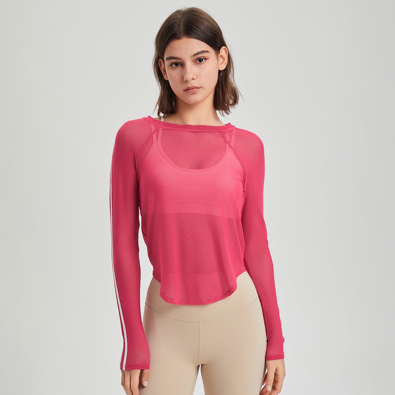 Breathable Long Sleeve Sports T-Shirt for Women | Lightweight Nylon Pullover for Spring & Autumn