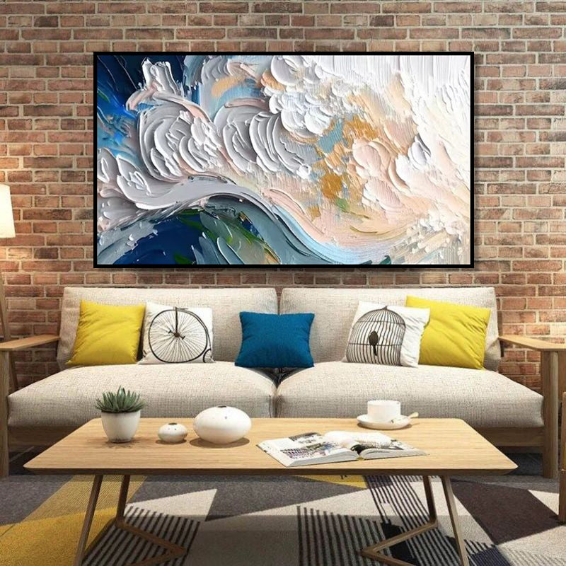 Handmade Modern Landscape Oil Painting on Canvas – Unframed Wall Art