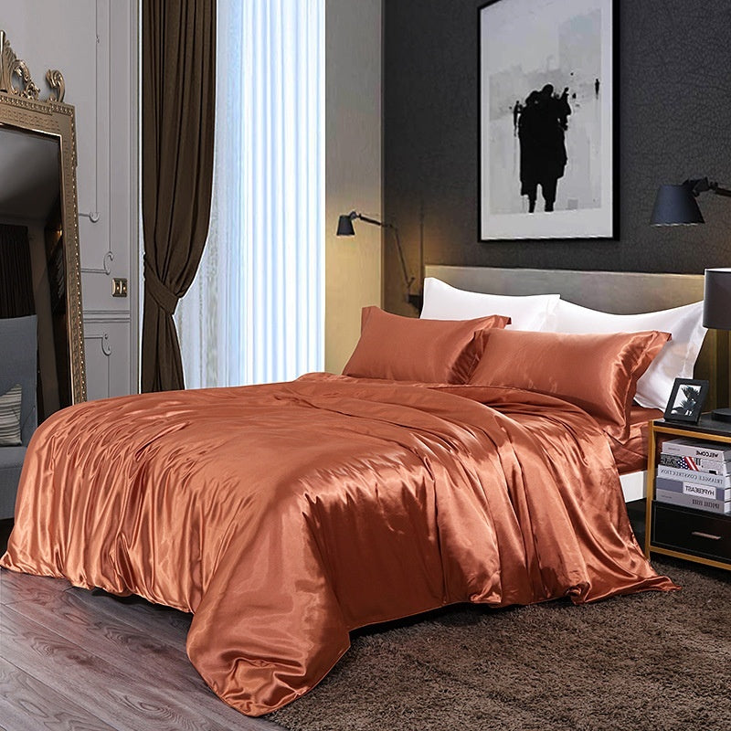 Luxurious Four-Piece Mulberry Silk Quilt Cover – Soft, Breathable & Elegant Bedding Set