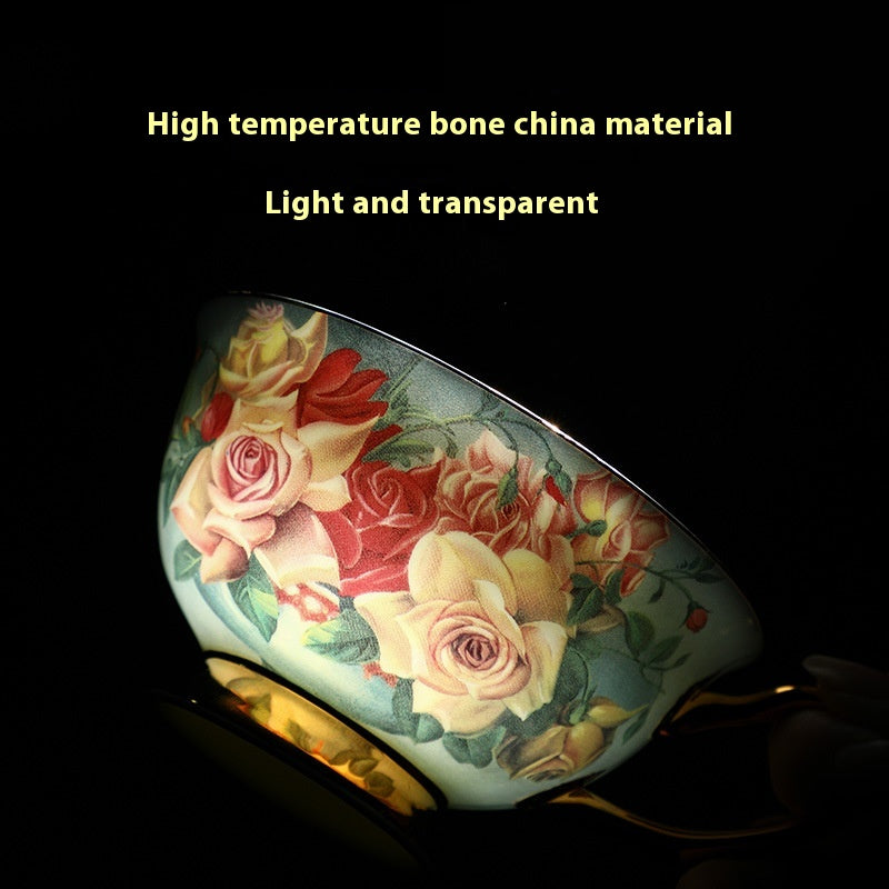 Luxury Retro Floral Coffee Cup & Saucer Set – Elegant Gift Tea Cups