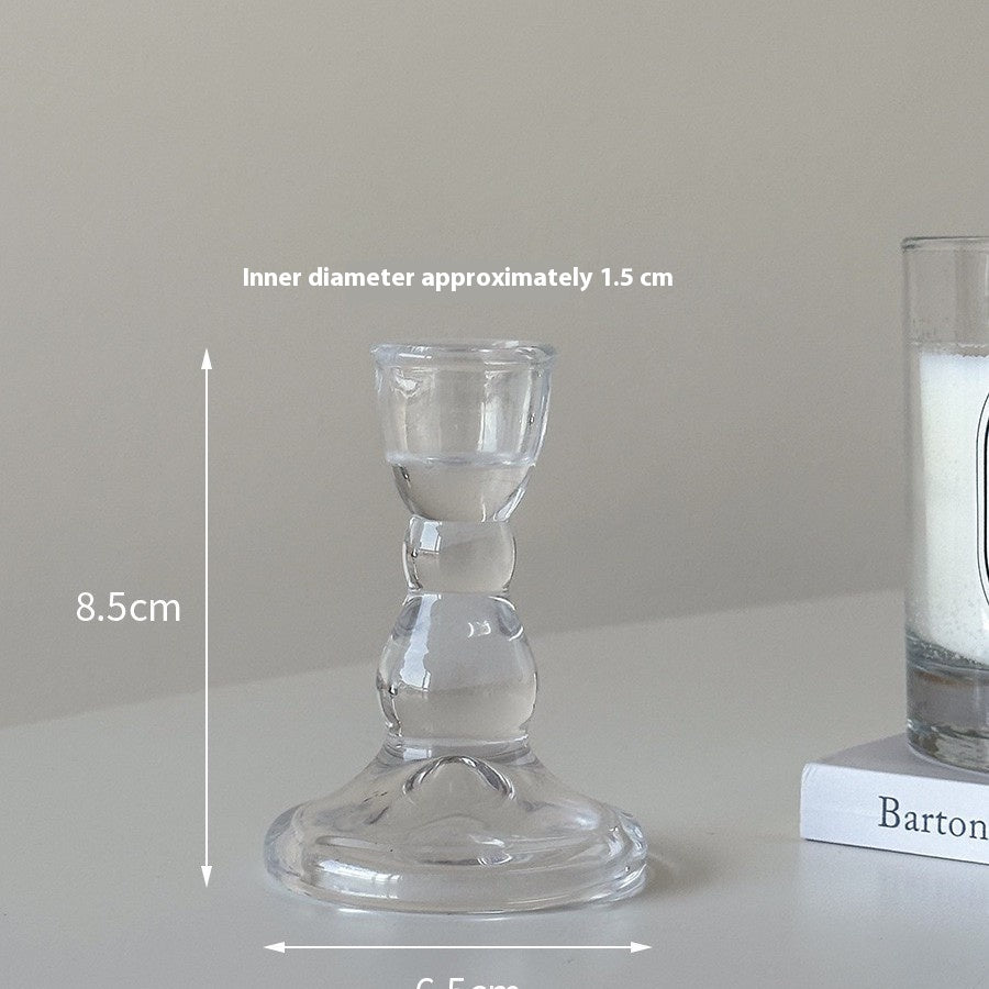 Northern European Retro Crystal Candle Holder – Elegant Glass Decor