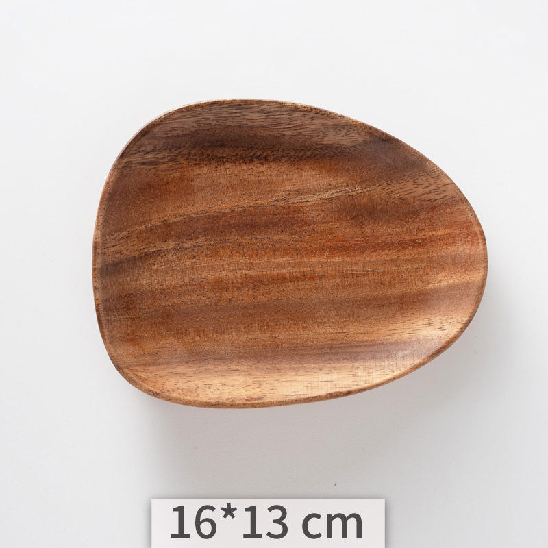 Acacia Wooden Tray – Irregular Shape Plain Tableware for Home & Dining