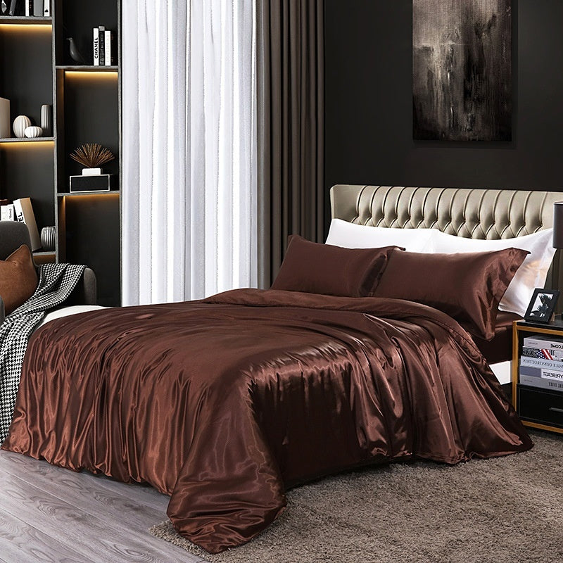 Luxurious Four-Piece Mulberry Silk Quilt Cover – Soft, Breathable & Elegant Bedding Set