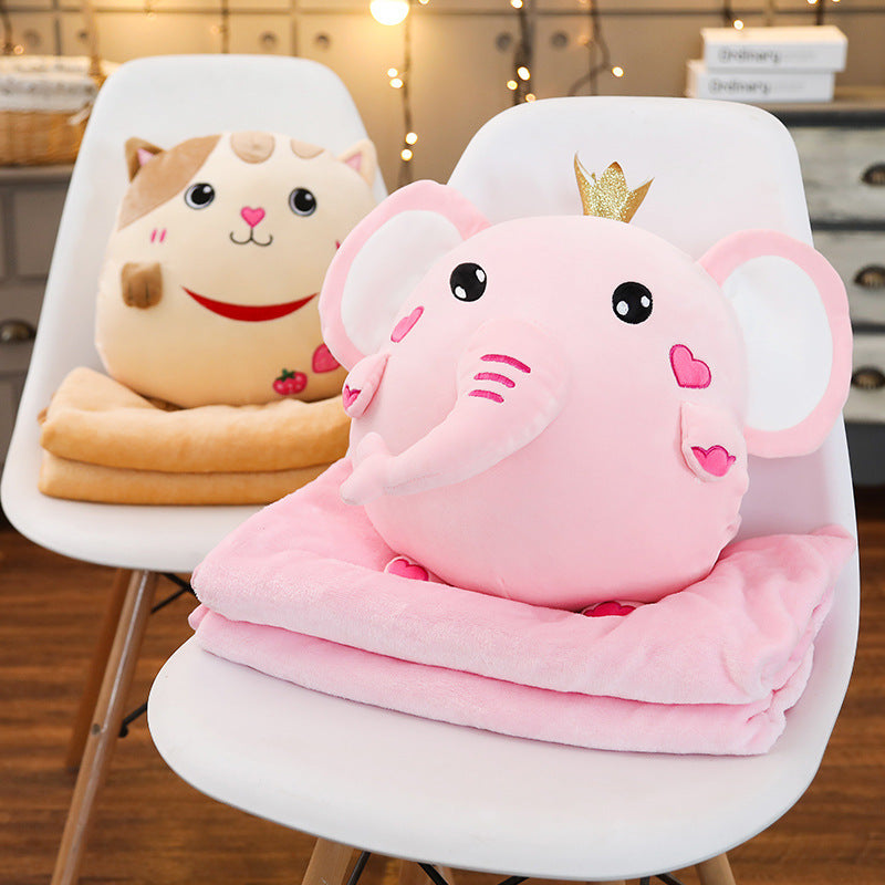 Plush Cushion Pillow with Hand Cover & Blanket – Soft Decorative Comfort Cushion