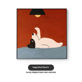 Dog Red Square – Modern Framed Canvas Wall Art