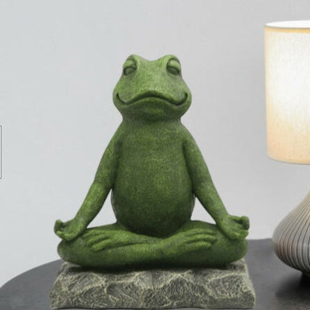 Zen Frog Meditation Statue – Resin Yoga Figurine & Home Decoration