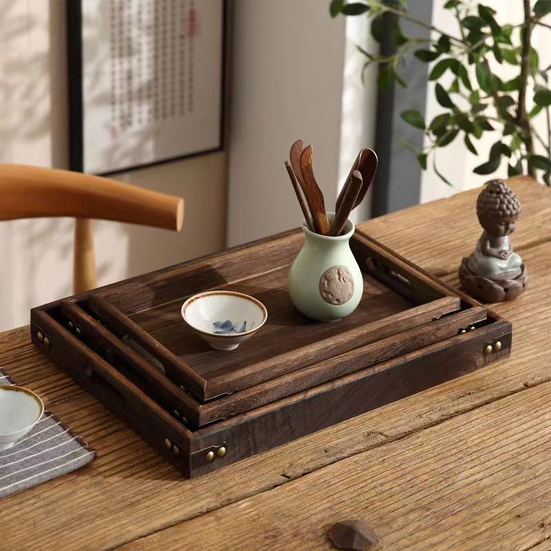 Retro Horn Paulownia Wooden – Small, Medium & Large Modern Simple  Tray