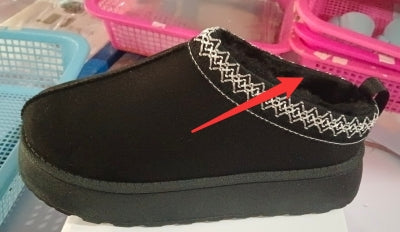 Women’s Plush Half Slippers Snow Boots – Warm Fleece Ankle Shoes with Thick Sole