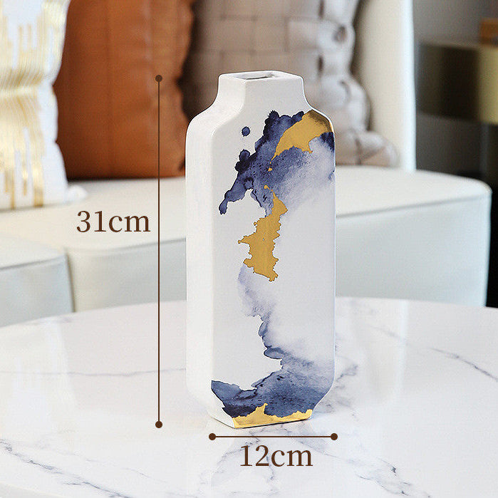 Ceramic Antique Ink Vase – Zen Style Living Room Ornament & Home Décor