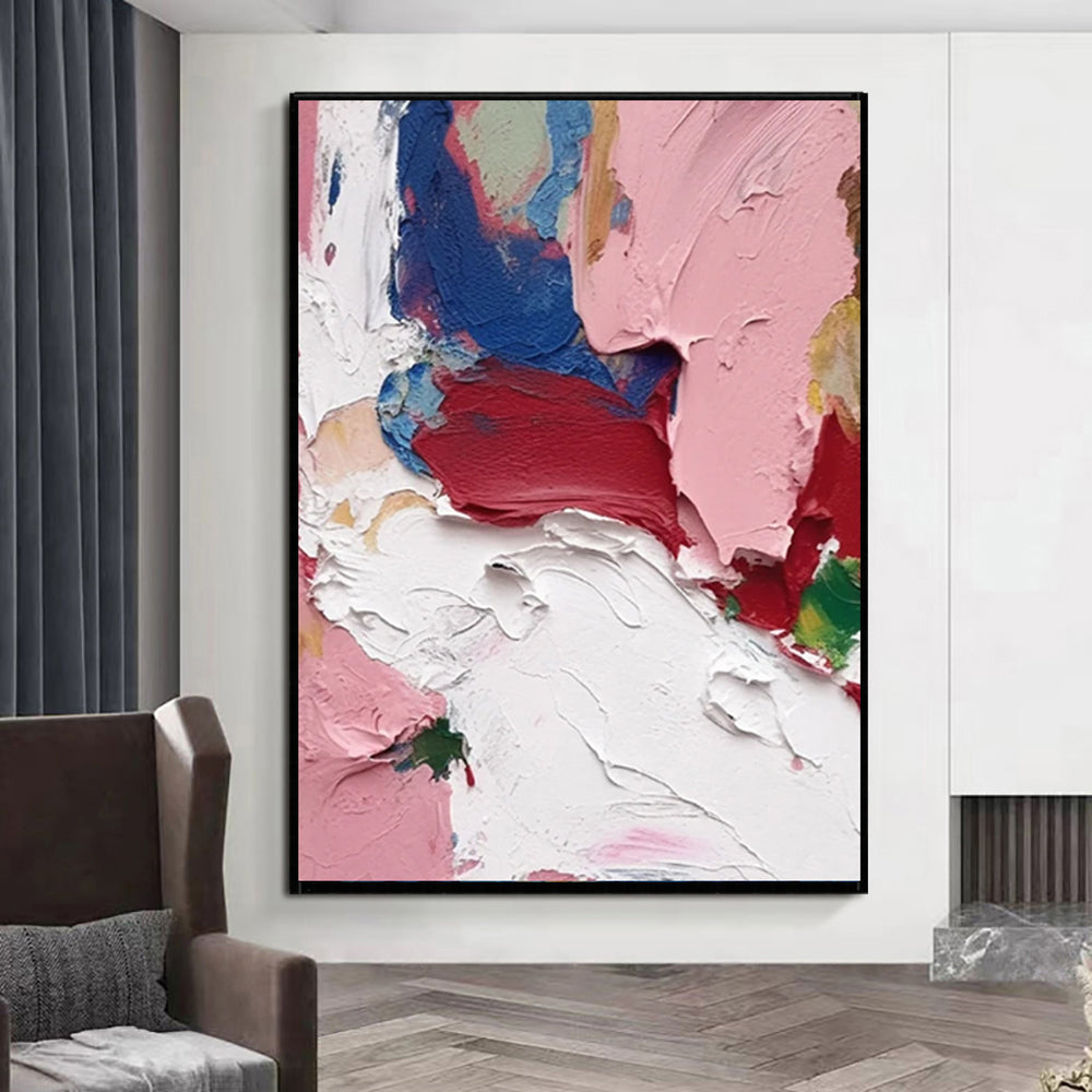 Modern Handmade Abstract Oil Painting on Canvas – Luxury Wall Art for Living Room
