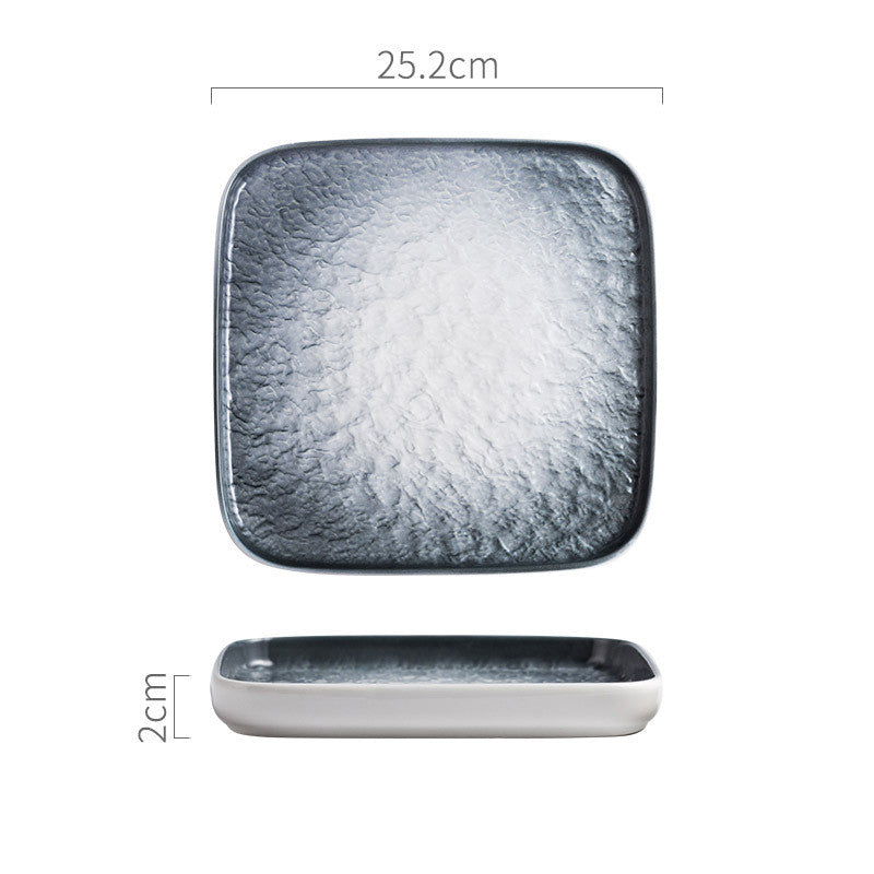 Stone Pattern Long Plate – Elegant Ceramic Serving Plate