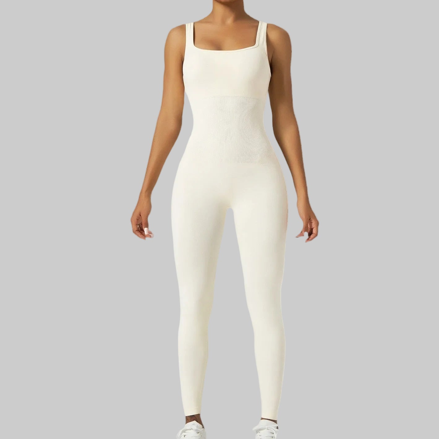 Women’s Gold Cloud Fabric Jumpsuit – Stretchy, Moisture-Wicking Activewear