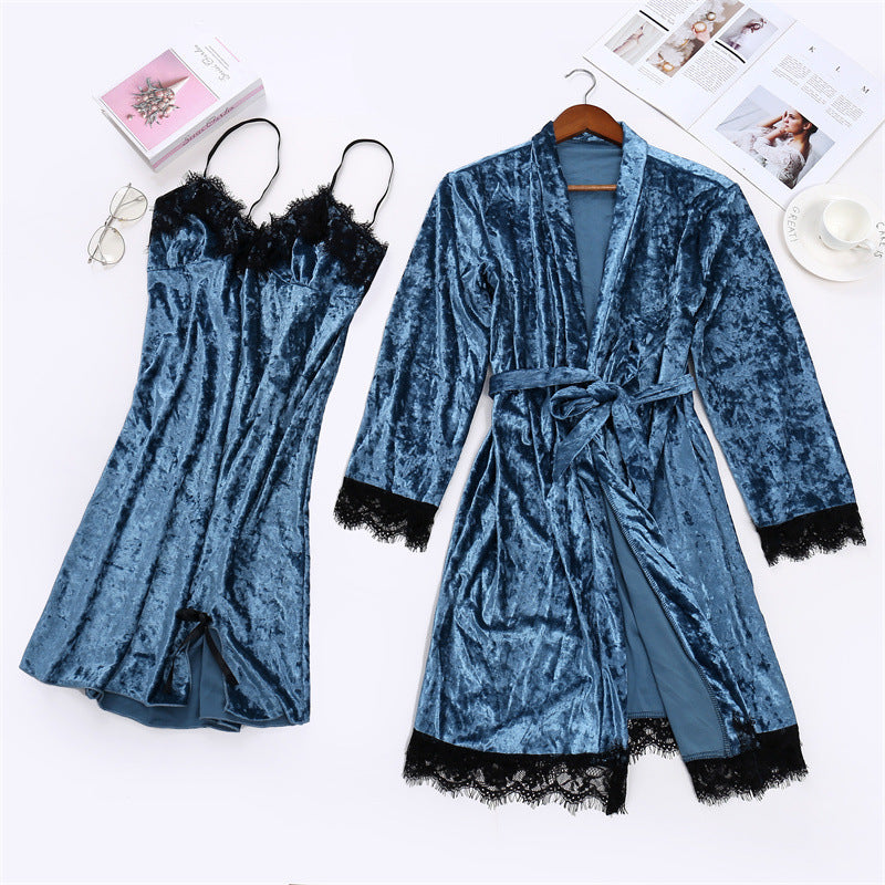 Luxury Velvet Women’s Nightwear Set – Soft, Breathable Sleep Dress & Cozy