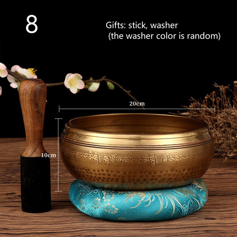 Tibetan Nepal Handmade Singing Bowl Set – Buddha Mantra Meditation & Wellness Sound Bowl