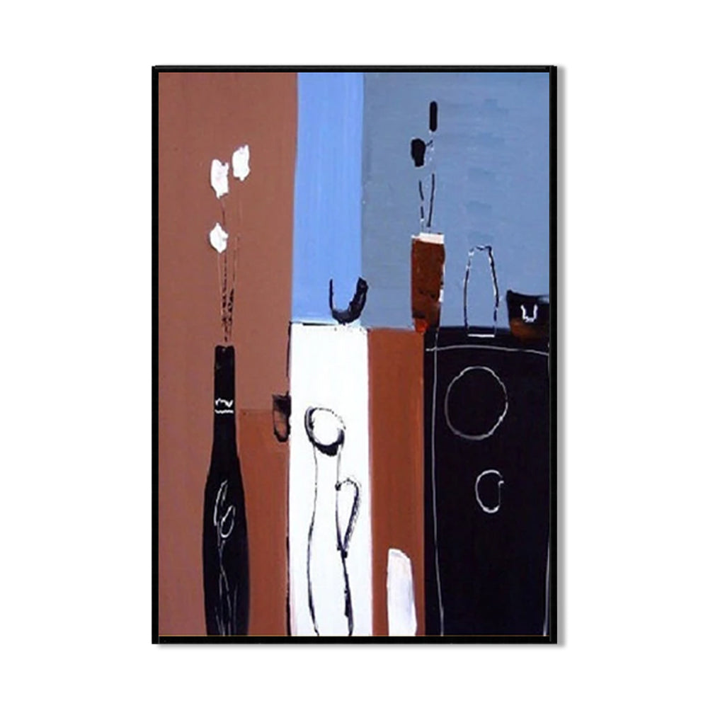 Handmade Abstract Oil Painting Canvas – Modern Rolled Wall Art for Home Decor