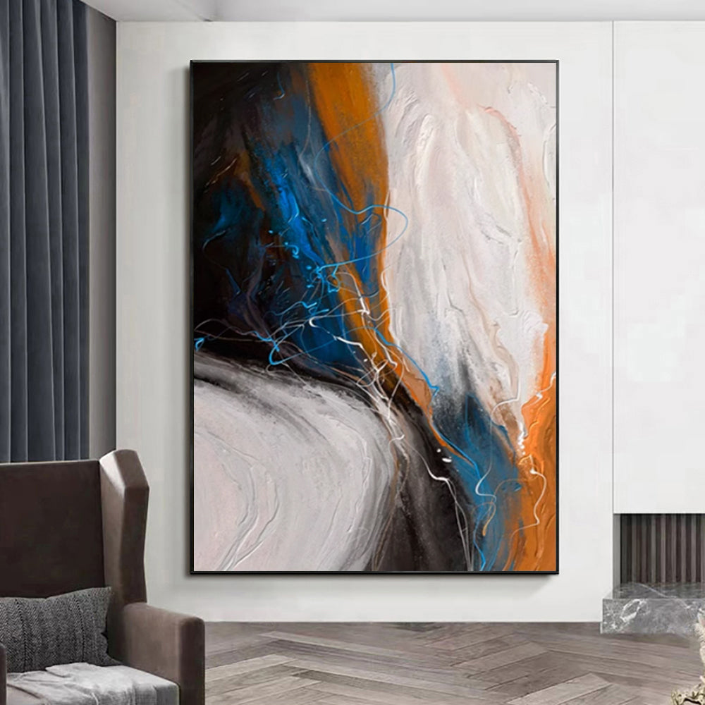 Handmade Modern Abstract Oil Painting – Canvas Wall Art for Home Decor