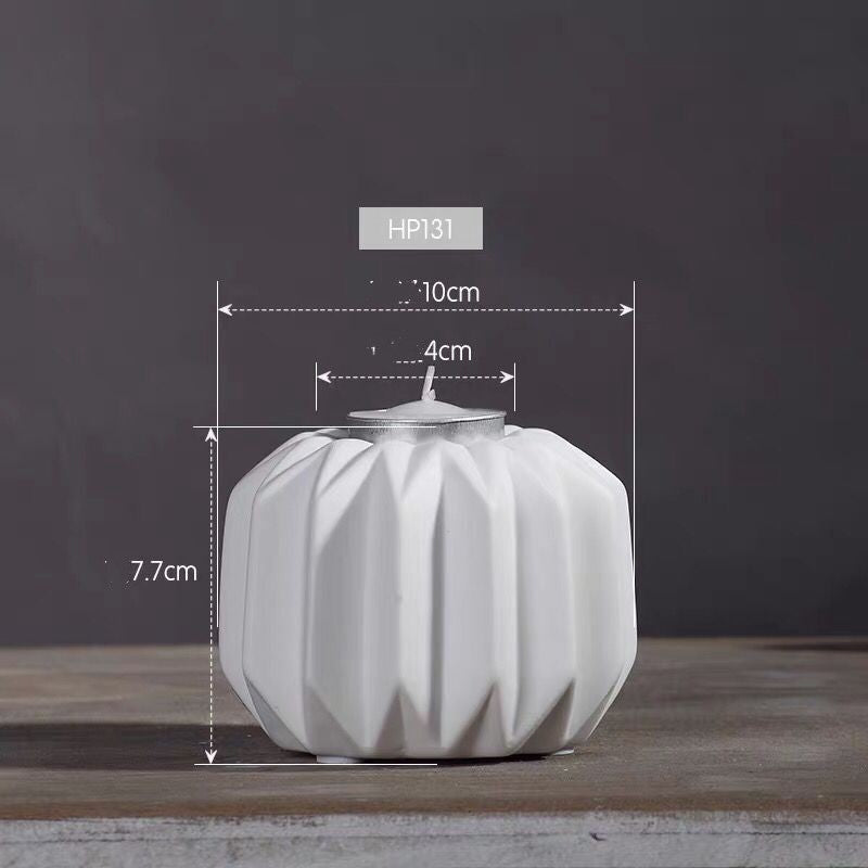 Scandinavian Minimalist Ceramic Candle Holder – Modern Home Decor