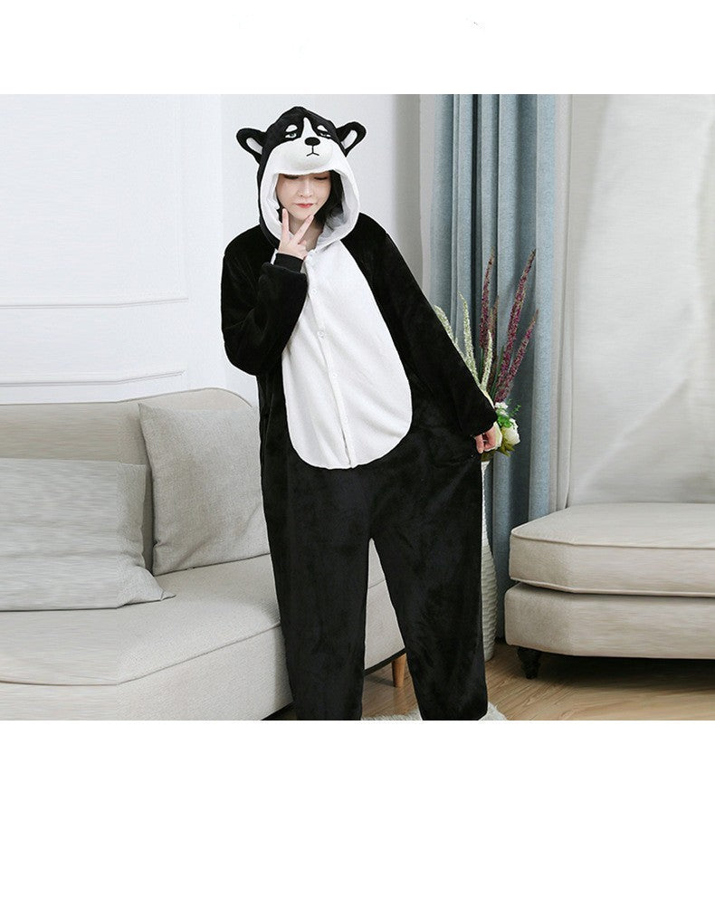 One-Piece Flannel Pyjama – Warm, Breathable & Cute Homewear for Family Comfort