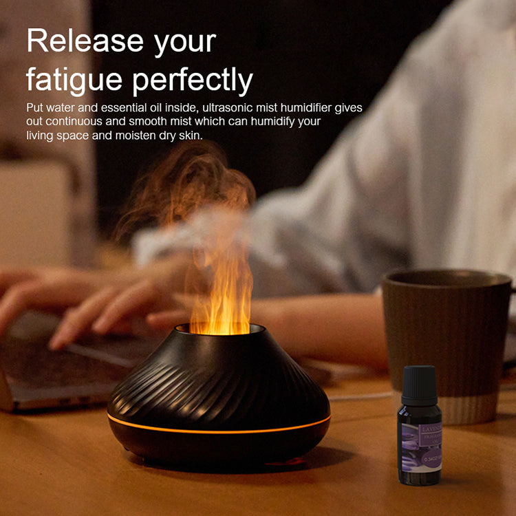 Flame Aroma Diffuser – Flame Humidifier & Essential Oil Aromatherapy Volcano Diffuser
