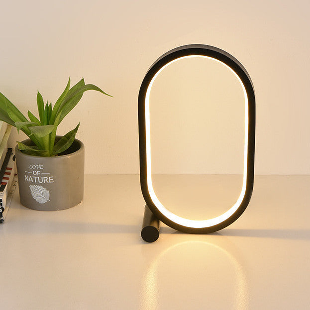 Modern Touch-Control Oval LED Night Lamp – Dimmable, USB-Powered, Minimalist Iron Body Light