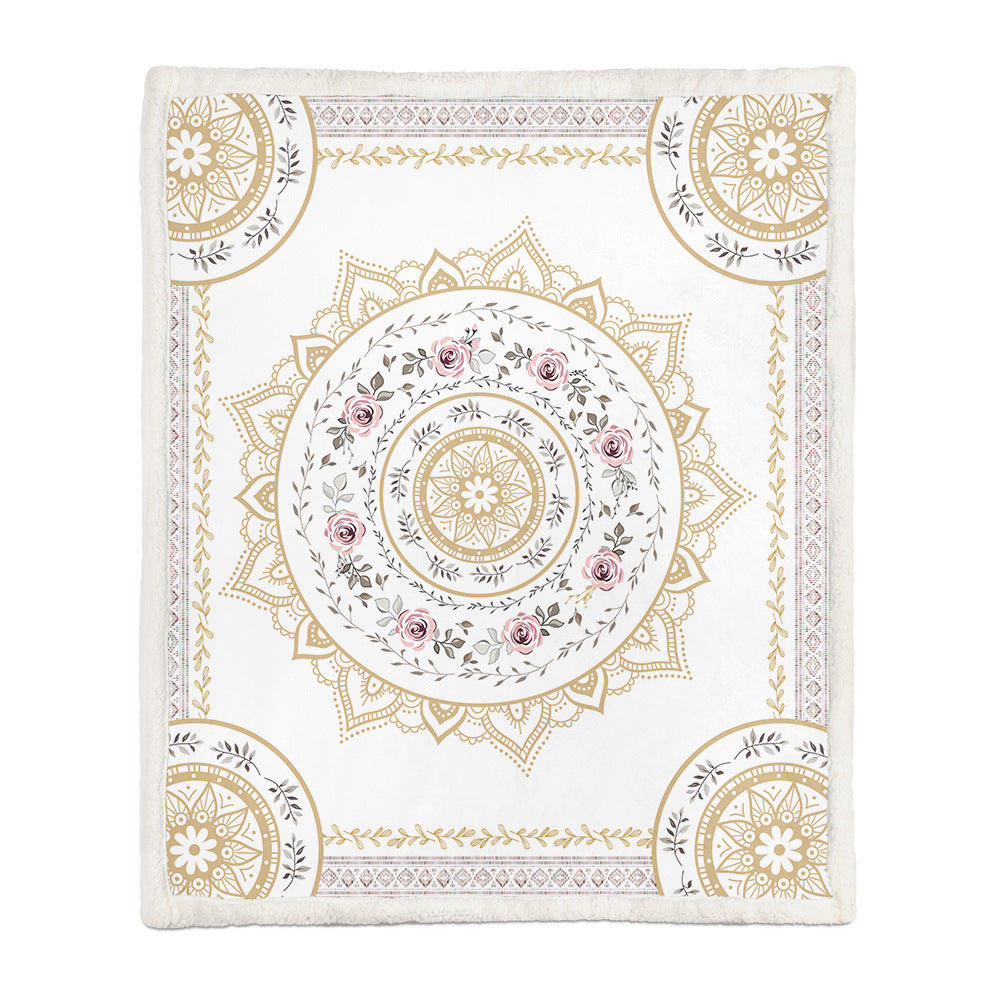 Flannel Flower Blanket – Soft Air Conditioning & Napping Throw