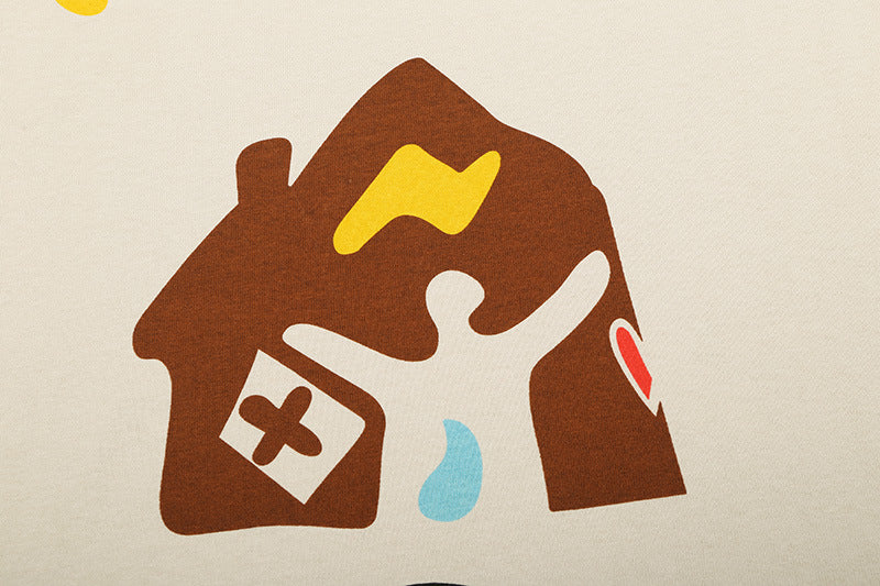 Street Loose Graffiti Stars Print T-Shirt for Women – Trendy Oversized Cotton Tee