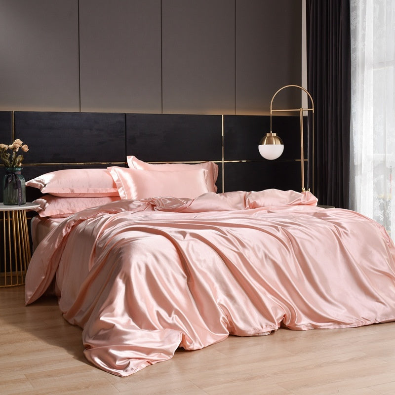 Luxurious Four-Piece Mulberry Silk Quilt Cover – Soft, Breathable & Elegant Bedding Set