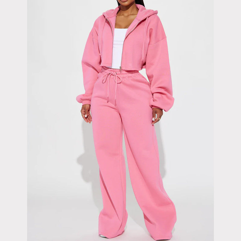 Casual Women’s Two-Piece Set – Lantern Sleeve Top & Trouse