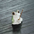 Ceramic Laid-Back Frog Incense Holder – Meditation, Ritual & Wellness Decor