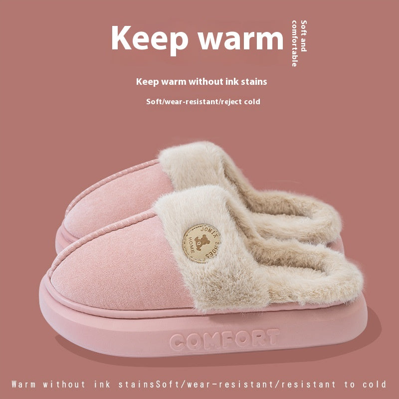Plush Winter Slippers for Women – Warm Non-Slip Indoor Fleece Home Shoes