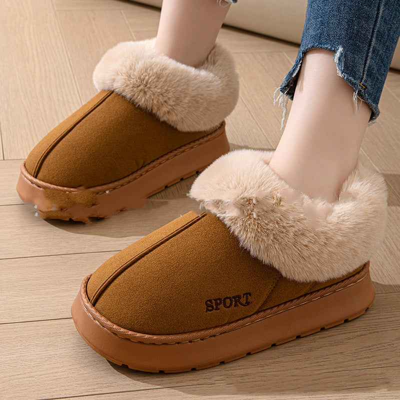 Cozy Plush Faux Fur Slippers for Women – Non-Slip Indoor