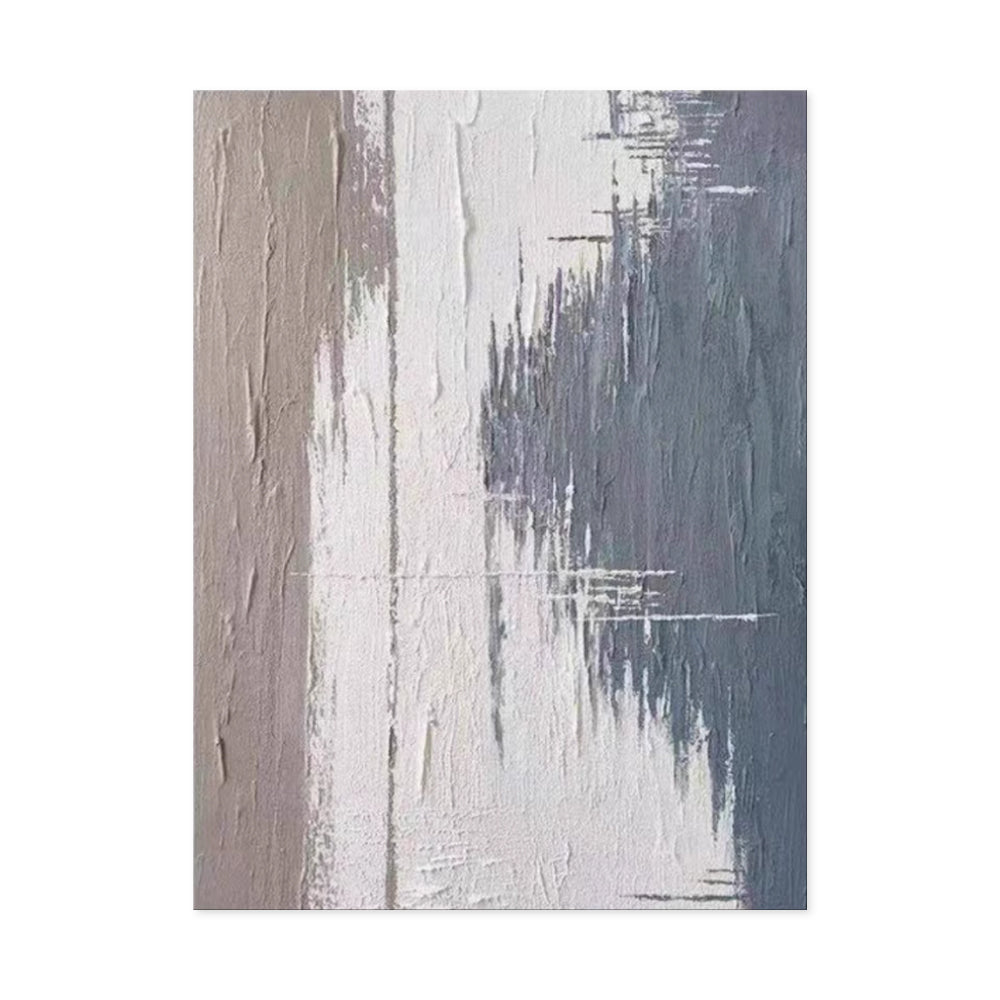 Handmade Abstract Grey Oil Painting Canvas – Modern Textured Wall Art