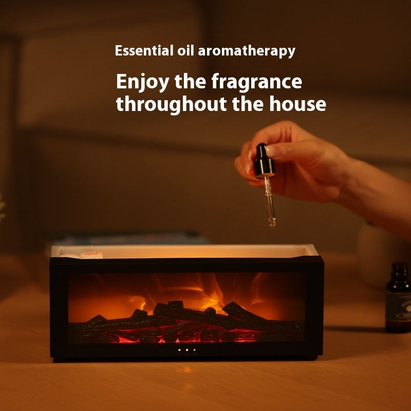 Flame Aromatherapy – 3D Flame Essential Oil Diffuser & Large Fog Volume Humidifier with  LED Mood Light