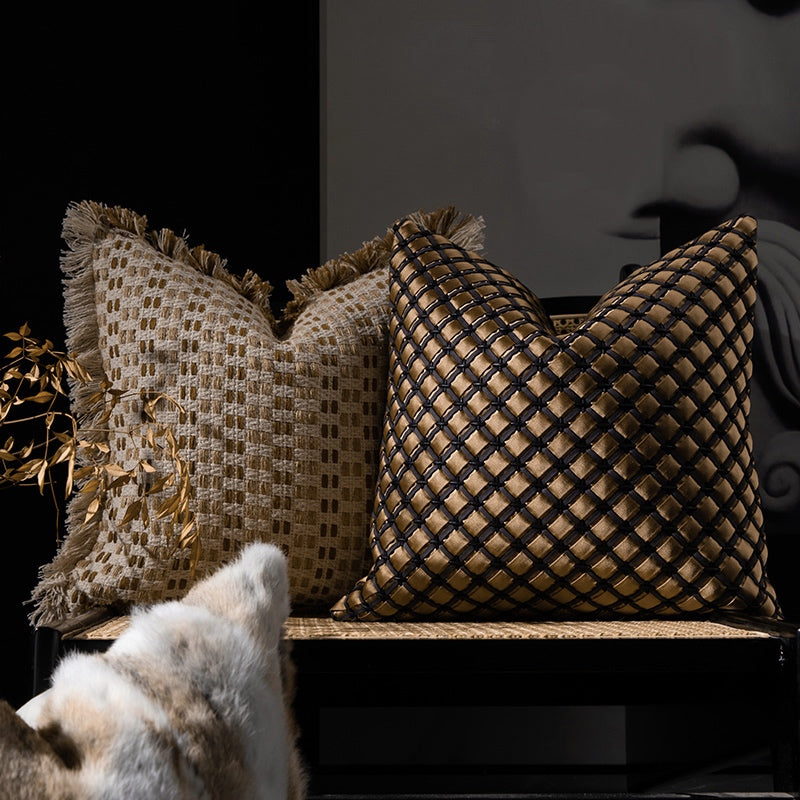 Vintage Woven Throw Pillow – Cozy Sofa & Living Room Cushion