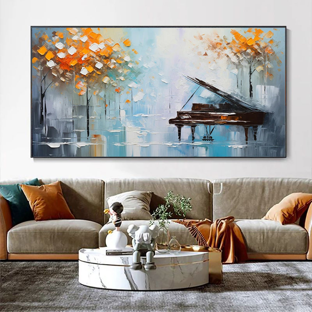 Handmade Tree Oil Painting on Canvas – Modern Abstract Landscape Wall Art