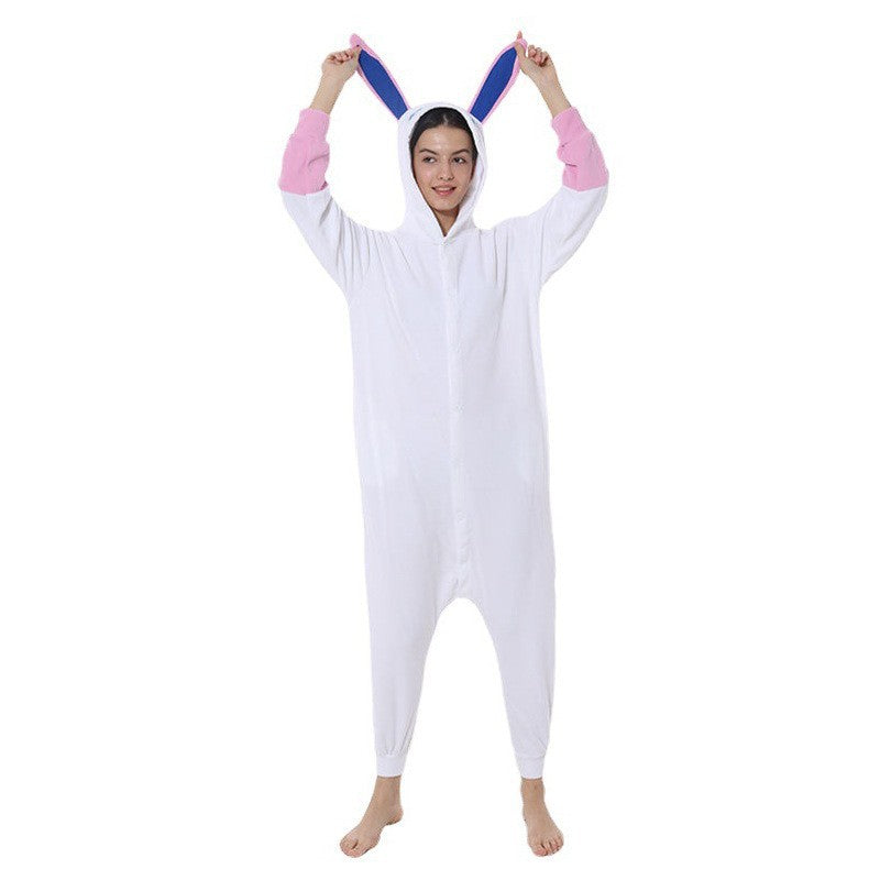 Bunny One-Piece Polar Fleece Pyjama – Ultra-Soft Winter Homewear for Women