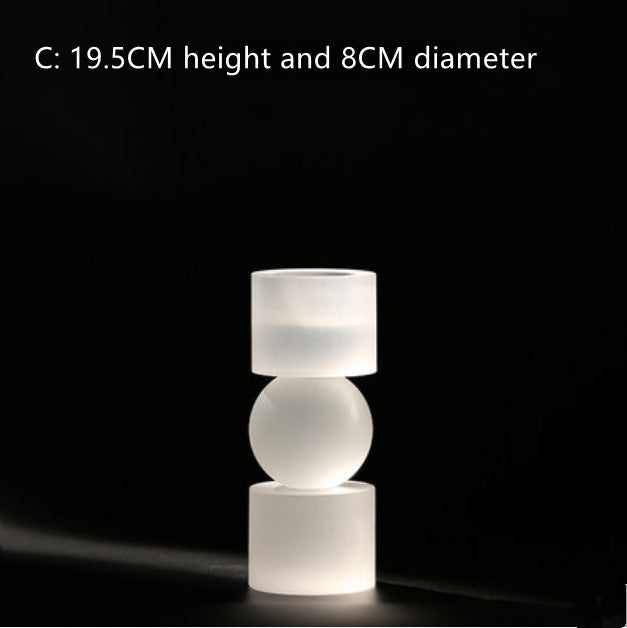 Modern Crystal Candle Holder – Frosted Electroplated Decorative Candlestick