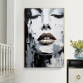 Hand-Painted Modern Portrait Oil Painting on Canvas – Unframed Wall Art