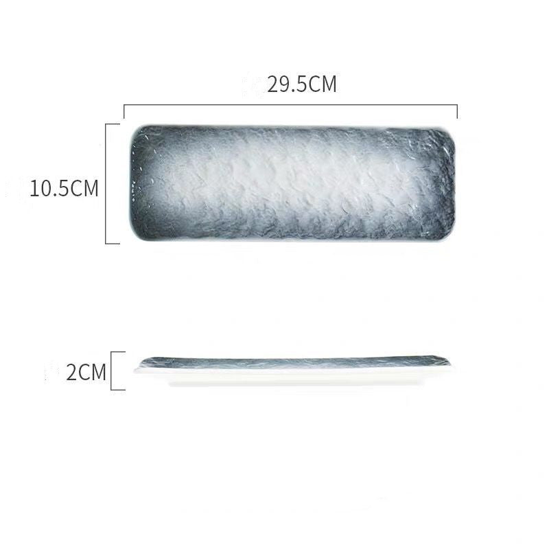 Stone Pattern Long Plate – Elegant Ceramic Serving Plate
