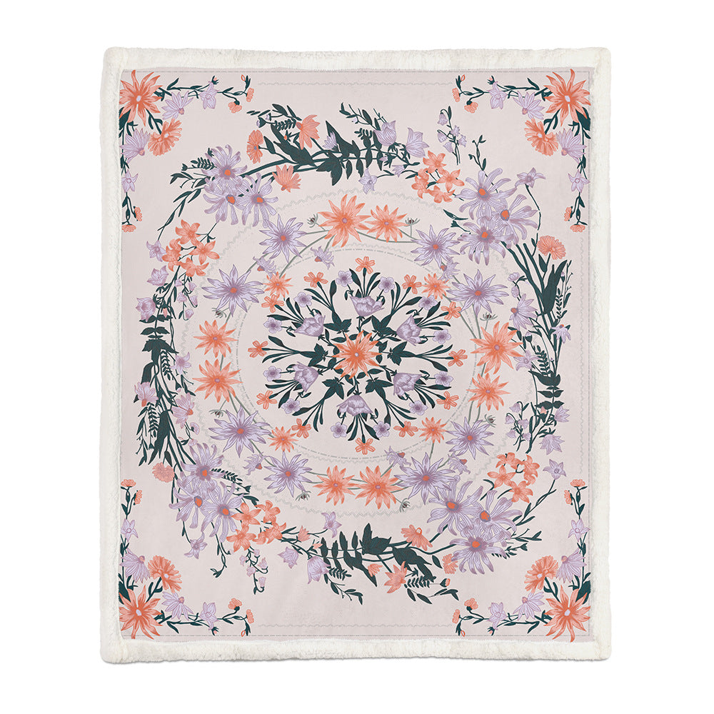 Flannel Flower Blanket – Soft Air Conditioning & Napping Throw