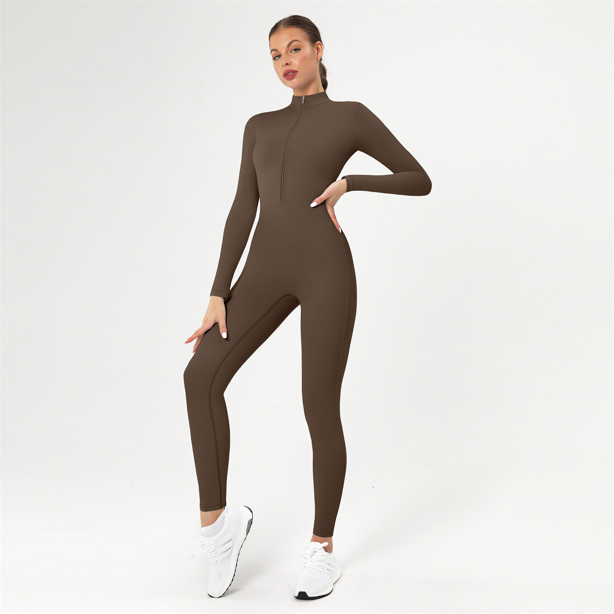 Women’s Moisture-Wicking Jumpsuit – Stretchy, Breathable Nude-Feel Activewear