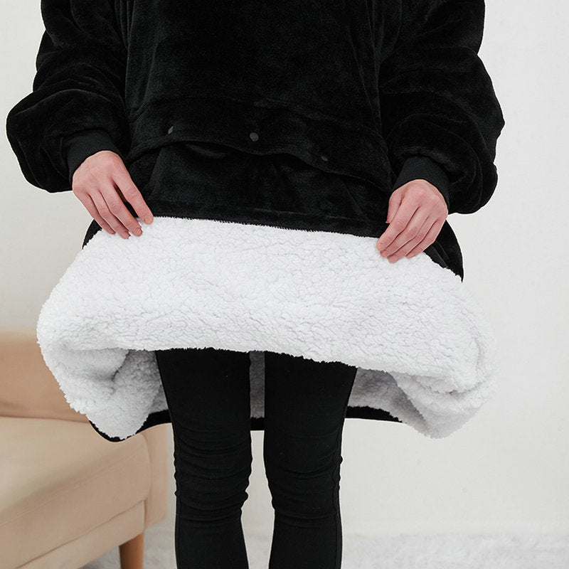 Heated Oversized Hoodie Blanket – Cozy Sherpa Wearable Blanket