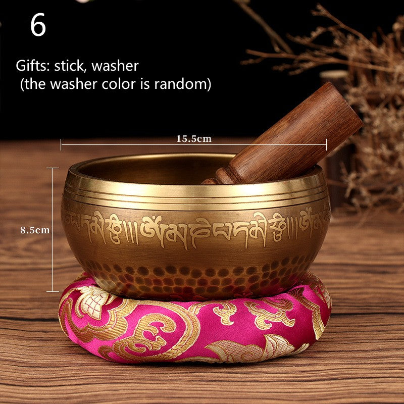Tibetan Nepal Handmade Singing Bowl Set – Buddha Mantra Meditation & Wellness Sound Bowl