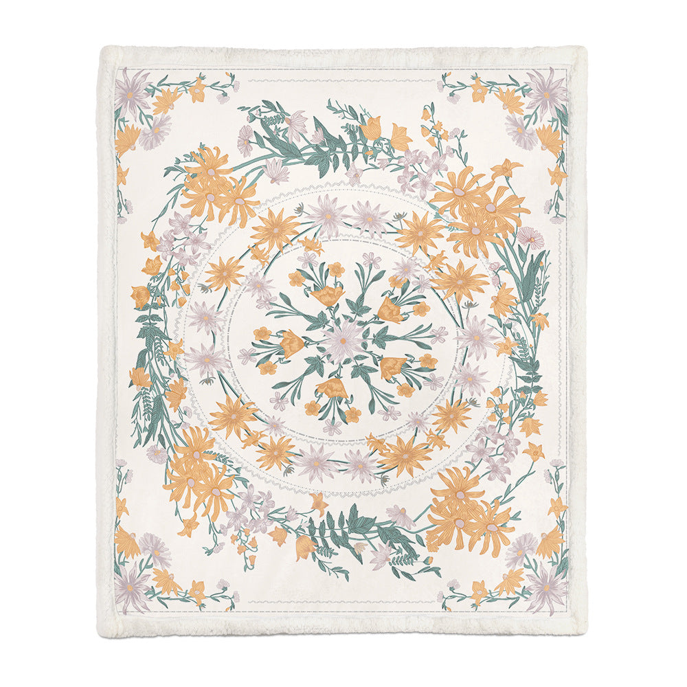 Flannel Flower Blanket – Soft Air Conditioning & Napping Throw