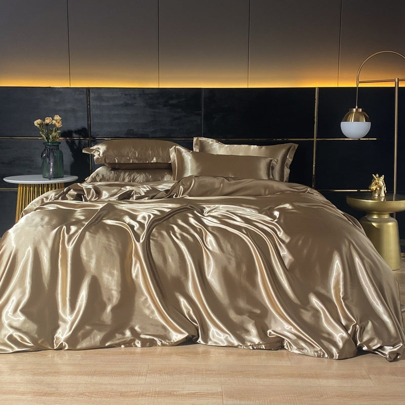 Luxurious Four-Piece Mulberry Silk Quilt Cover – Soft, Breathable & Elegant Bedding Set