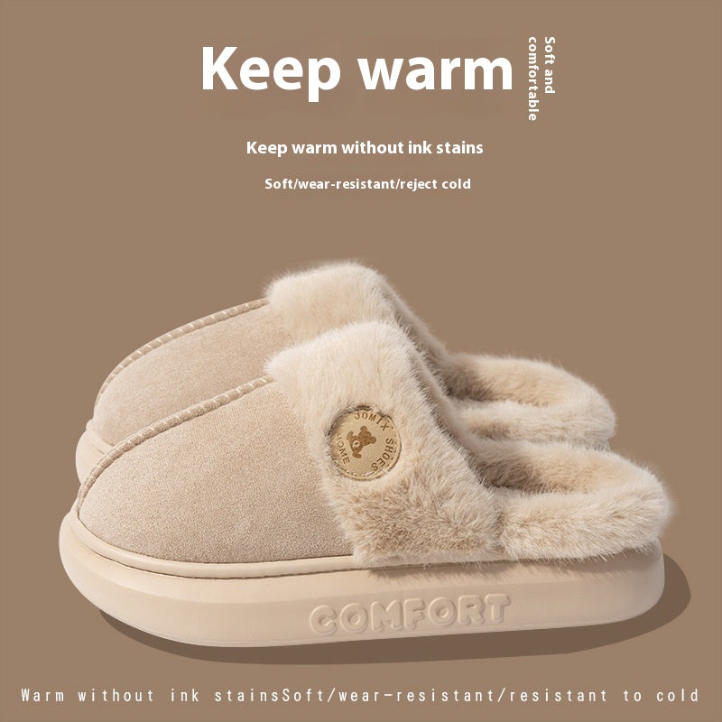 Plush Winter Slippers for Women – Warm Non-Slip Indoor Fleece Home Shoes